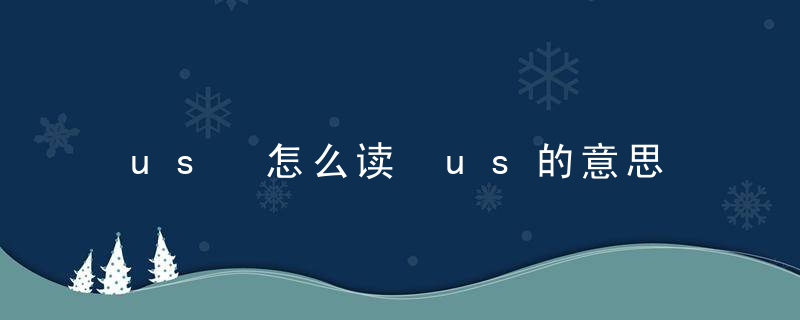 us 怎么读 us的意思